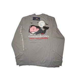 Vineyard Vines Men's Small Gray Long Sleeve Pocket Vampire Whale T-Shirt New NWT